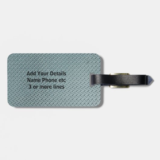 Étiquette À Bagage Modifier le nom d'ajout initial Plaque de contrôle (Dos horizontal)