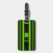 Étiquette À Bagage Modifier le nom initial Ajouter le nom vert sur le (Devant Vertical)