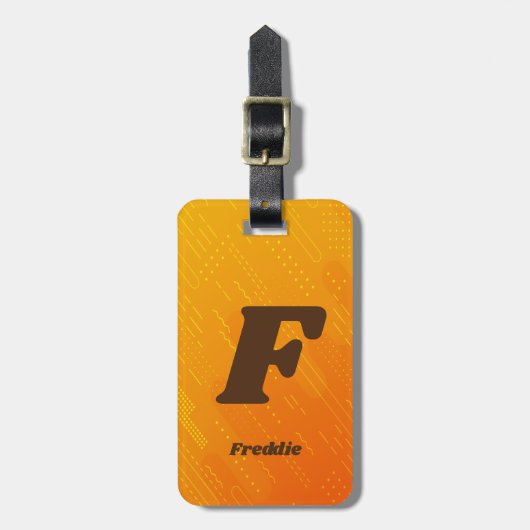 Étiquette À Bagage Modifier le nom initial, ajouter (supprimer), oran (Devant Vertical)