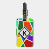 Étiquette À Bagage Modifier les triangles de couleurs d'art géométriq (Devant Vertical)