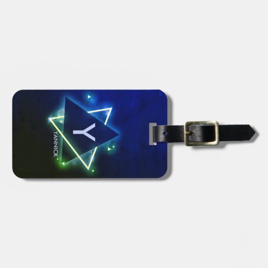 Étiquette À Bagage Modifier l'initiale, ajouter (supprimer) Nom Espac (Devant horizontal)