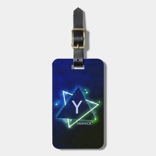 Étiquette À Bagage Modifier l'initiale, ajouter (supprimer) Nom Espac (Devant Vertical)