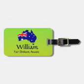 Étiquette À Bagage Modifier tout le texte, Dinkum clair Aussie Drapea (Devant horizontal)