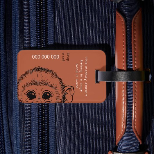 Étiquette À Bagage Moi et mon singe version drôle 2 (Verso Insitu 2)