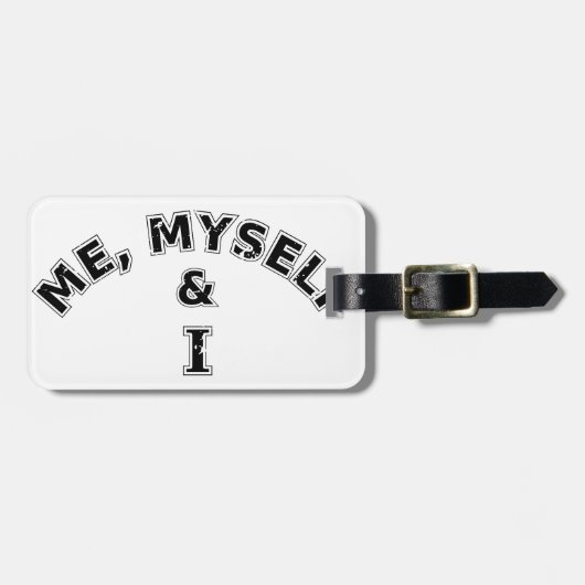 Étiquette À Bagage Moi-Même Et Je Typographie (Devant horizontal)