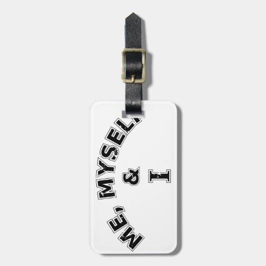 Étiquette À Bagage Moi-Même Et Je Typographie (Devant Vertical)