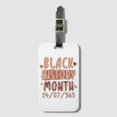 Étiquette À Bagage Mois de l'histoire noire Afro Melanin Femmes noire (Devant Vertical)