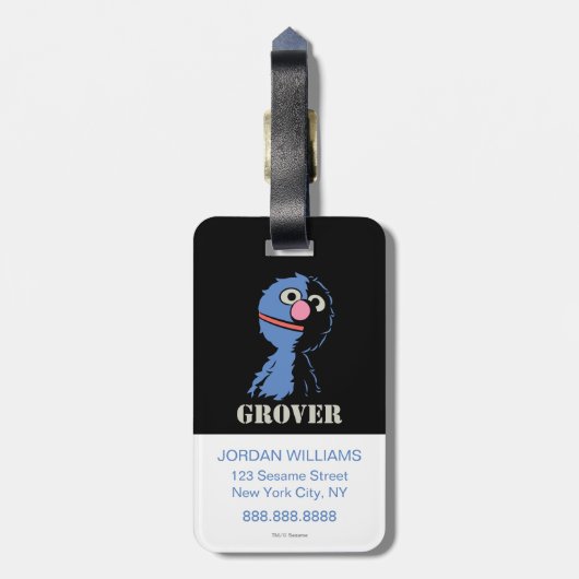 Étiquette À Bagage Moitié Grover (Dos Vertical)