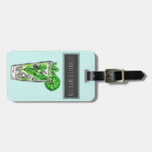 Étiquette À Bagage Mojito en bon état en cocktail d'aquarelle d'été (Devant horizontal)