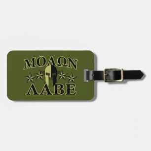 Étiquette À Bagage Molon Labe Spartiate 5 étoiles Olive Green