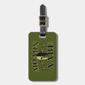 Étiquette À Bagage Molon Labe Spartiate 5 étoiles Olive Green (Devant Vertical)