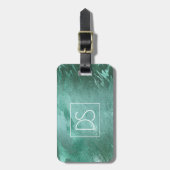 Étiquette À Bagage Molten Jade | Marbre de luxe Emerald Green (Devant Vertical)