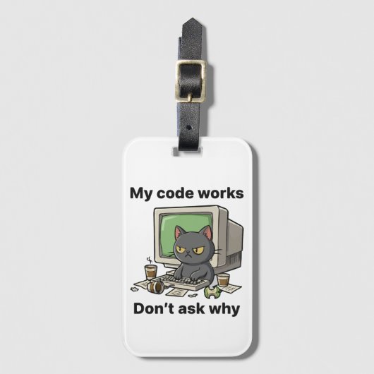Étiquette À Bagage Mon code fonctionne Ne demandez pas pourquoi (Devant Vertical)