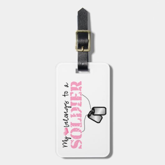 Étiquette À Bagage Mon coeur appartient à un soldat (Devant Vertical)