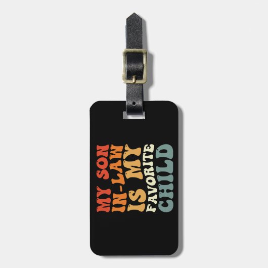 Étiquette À Bagage Mon Fils En Droit Est Ma Famille D'Enfants Préféré (Devant Vertical)
