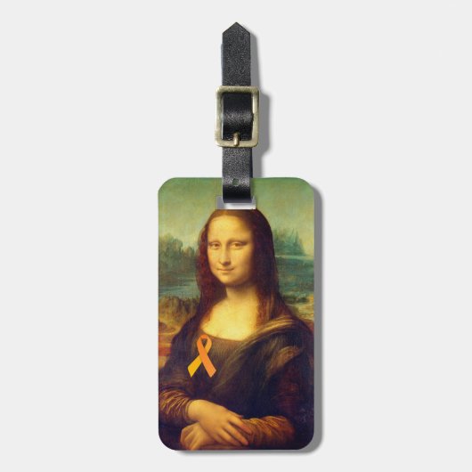 Étiquette À Bagage Mona Lisa Au Ruban Orange (Devant Vertical)