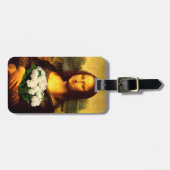 Étiquette À Bagage Mona Lisa Avec Bouquet De Roses Blanches (Devant horizontal)