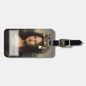 Étiquette À Bagage Mona Lisa avec chat endormi (Devant horizontal)