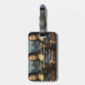 Étiquette À Bagage Mona Lisa Holding Elegant Gray Cat (Dos Vertical)