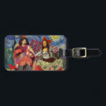 Étiquette À Bagage Mona Lisa Romantic Funny Art coloré<br><div class="desc">Cette merveilleuse invitation prend des éléments de la Mona Lisa et de Van Gogh's Starry nuit pour faire un thème mariage exceptionnellement unique et fantasque stationnaire pour une invitation, merci, numéro de table, et plus encore! Mona Lisa - Cette image présente la Mona Lisa avec son homme, dansant dans la...</div>