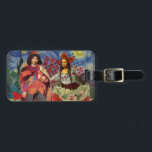 Étiquette À Bagage Mona Lisa Romantic Funny Art coloré<br><div class="desc">Cette merveilleuse invitation prend des éléments de la Mona Lisa et de Van Gogh's Starry nuit pour faire un thème mariage exceptionnellement unique et fantasque stationnaire pour une invitation, merci, numéro de table, et plus encore! Mona Lisa - Cette image présente la Mona Lisa avec son homme, dansant dans la...</div>