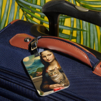 Étiquette À Bagage Mona Lisa & son chat - Vibrations estivales \