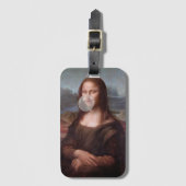 Étiquette À Bagage Mona Lisa souffle de bulle grise gomme (Devant Vertical)