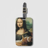 Étiquette À Bagage Mona Lisa tient un chat (Devant Vertical)