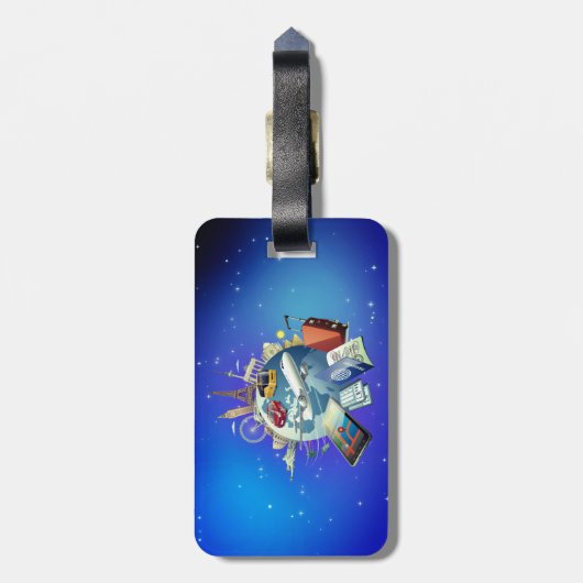 Étiquette À Bagage Monde (Dos Vertical)