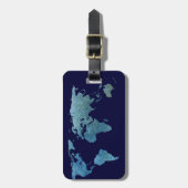 Étiquette À Bagage Monde bleu cool (Devant Vertical)