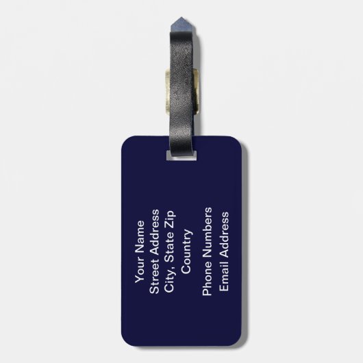 Étiquette À Bagage Monde bleu cool (Dos Vertical)