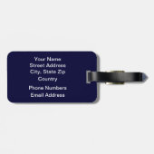 Étiquette À Bagage Monde bleu cool (Dos horizontal)