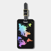 Étiquette À Bagage Monde coloré (Devant Vertical)