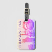 Étiquette À Bagage Monde Travel Points de repère personnalisés (Devant Vertical)