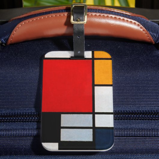 Étiquette À Bagage Mondrian - Composition avec un grand plan rouge (Insitu Rectoal 2)