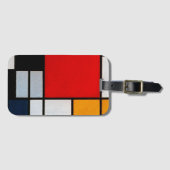 Étiquette À Bagage Mondrian - Composition avec un grand plan rouge (Devant Horizontal)