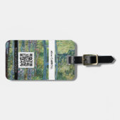 Étiquette À Bagage Monet - Lys d'eau, Harmonie verte - Code QR (Devant horizontal)