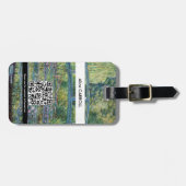Étiquette À Bagage Monet - Nymphéa, Harmonie verte - Code QR (Devant horizontal)