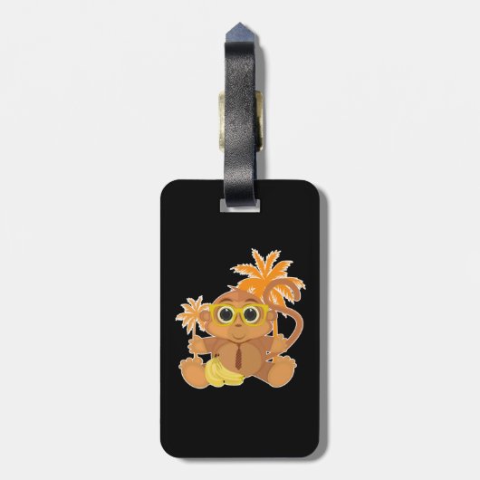 Étiquette À Bagage Monkey Nerd (Dos Vertical)