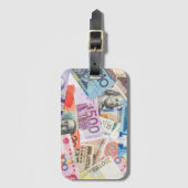 Étiquette À Bagage Monnaie Mixte Monde Conception Monétaire (Devant Vertical)