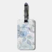 Étiquette À Bagage Monogram Blue Roses grunge (Dos Vertical)