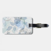 Étiquette À Bagage Monogram Blue Roses grunge (Dos horizontal)