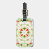 Étiquette À Bagage Monogram Bright Red Pretty Green Magic Star (Devant Vertical)