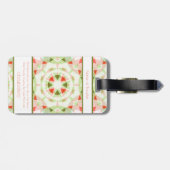 Étiquette À Bagage Monogram Bright Red Pretty Green Magic Star (Dos horizontal)