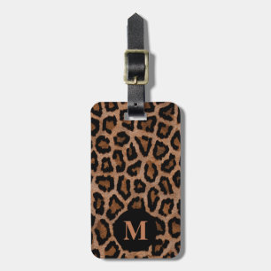 Étiquette À Bagage Monogram Classic Noir / Imprimé Tache de Léopard M