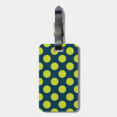 Étiquette À Bagage Monogram Marine Blue Green Chic Polka Motif (Dos Vertical)