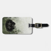 Étiquette À Bagage Monogram Nature Stamp | Custom Name (Devant horizontal)