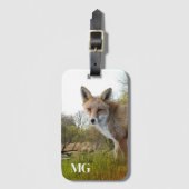 Étiquette À Bagage Monogram Red Fox Faune et nature (Devant Vertical)