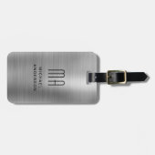 Étiquette À Bagage Monogram Silver Gray Brushed Metallic Pass (Devant horizontal)