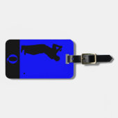 Étiquette À Bagage Monogram Sports Blue Noir Golf Bagages Voyage (Devant horizontal)